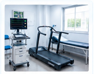 Sala para prueba de esfuerzo con caminadora